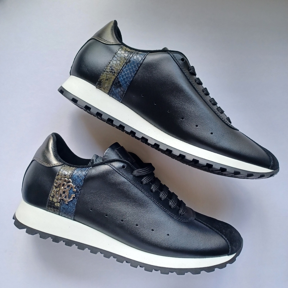 Roberto Cavalli Classic Leather Running Sneakers